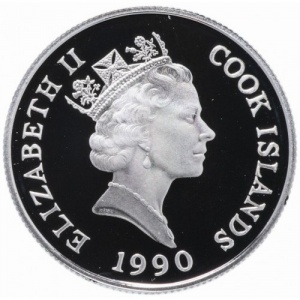 Аверс монеты Острова Кука, 10 долларов, 1990, XXV Летние Олимпийские игры, Барселона 1992