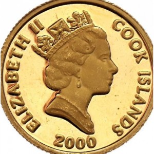 Аверс монеты Острова Кука, 10 долларов, 2000, Моби Дик (Белый кит)