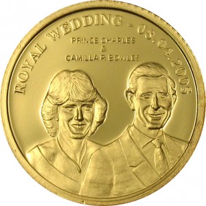 Реверс монеты Острова Кука, 10 долларов, 2005, Свадьба Принца Чарльза и Камиллы Паркер-Боулз