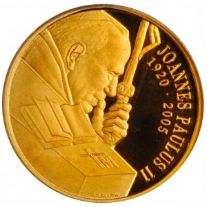 Аверс монеты Острова Кука, 10 долларов, 2005, Смерть Иоанна Павла II