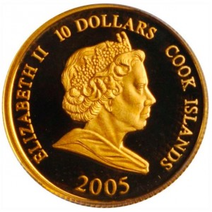 Реверс монеты Острова Кука, 10 долларов, 2005, Смерть Иоанна Павла II