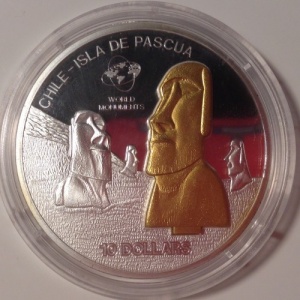 Реверс монеты Острова Кука, 10 долларов, 2007, Мировые памятники - Остров Пасхи