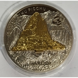 Реверс монеты Острова Кука, 10 долларов, 2007, Мировые памятники - Мачу-Пикчу, Перу