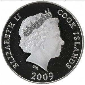 Аверс монеты Острова Кука, 10 долларов, 2009, Чемпионат мира по футболу 2010, ЮАР