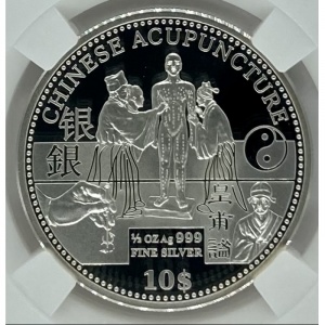 Аверс монеты Острова Кука, 10 долларов, 2011, Китайское иглоукалывание