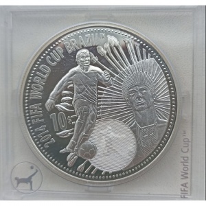Реверс монеты Острова Кука, 10 долларов, 2012, Чемпионат мира по футболу в Бразилии 2014