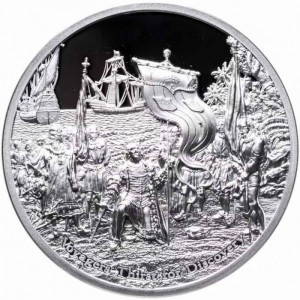 Реверс монеты Острова Кука, 10 долларов, 2021, Время летит - Путешественники, жаждущие открытий