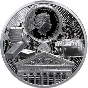 Аверс монеты Острова Кука, 10 долларов, 2022, Время летит незаметно - Торговля способствует росту мира