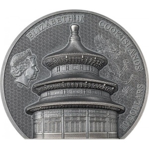 Аверс монеты Острова Кука, 10 долларов, 2023, Храм неба, Пекин