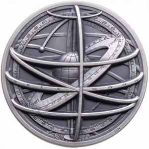 Реверс монеты Острова Кука, 10 долларов, 2024, Исторические инструменты - Армиллярная сфера