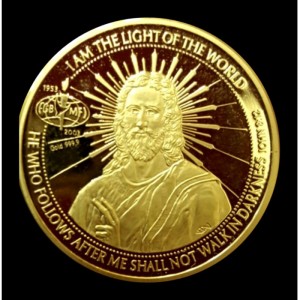 Реверс монеты Острова Кука, 12 долларов, 2003, 50 лет сообществу Full Gospel Business Men's Fellowship International