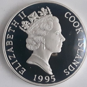 Аверс монеты Острова Кука, 20 долларов, 1995, Катамаран Таинуи