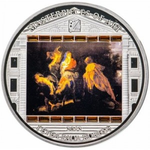 Реверс монеты Острова Кука, 20 долларов, 2012, Шедевры искусства - Бегство в Египет