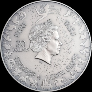 Аверс монеты Острова Кука, 20 долларов, 2019, Сказки и басни - Красная Шапочка
