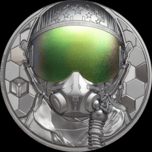 Реверс монеты Острова Кука, 20 долларов, 2020, Настоящие герои - Пилот истребителя