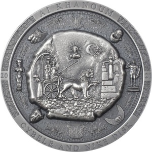 Реверс монеты Острова Кука, 20 долларов, 2021, Археология и символика - Бактрийский диск Кибелы