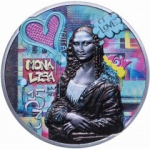 Реверс монеты Острова Кука, 20 долларов, 2023, Граффити - Мона Лиза