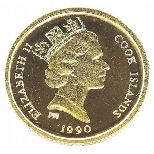 Аверс монеты Острова Кука, 25 долларов, 1990-1997, Вымирающие виды - Слон