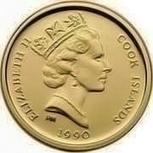 Аверс монеты Острова Кука, 25 долларов, 1990, Вымирающие виды - Рысь