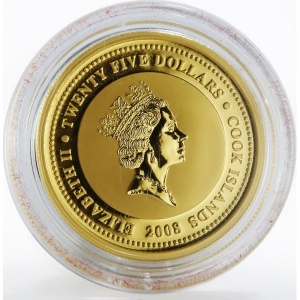 Аверс монеты Острова Кука, 25 долларов, 2008, Любовь это драгоценность