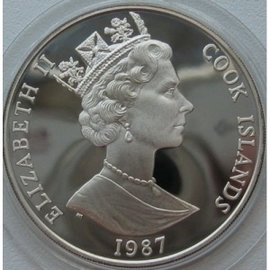 Аверс монеты Острова Кука, 50 долларов, 1987, XXIV летние Олимпийские Игры, Сеул 1988