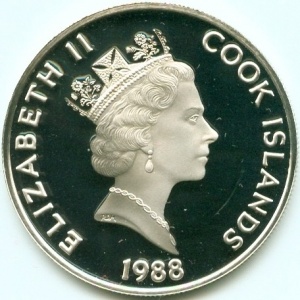 Аверс монеты Острова Кука, 50 долларов, 1988, Фритьоф Нансен