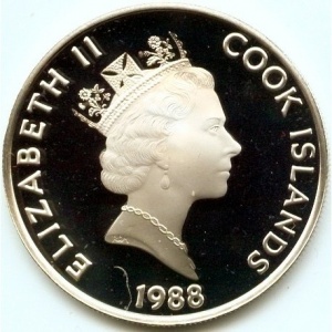 Аверс монеты Острова Кука, 50 долларов, 1988, Фернан Магеллан