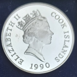 Аверс монеты Острова Кука, 50 долларов, 1990, XXV Летние Олимпийские игры, Барселона 1992