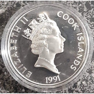 Аверс монеты Острова Кука, 50 долларов, 1991, 500 лет открытию Америки - Император Максимилиан I