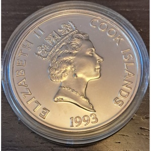 Аверс монеты Острова Кука, 50 долларов, 1993, 500 лет открытию Америки - Диего Веласкес