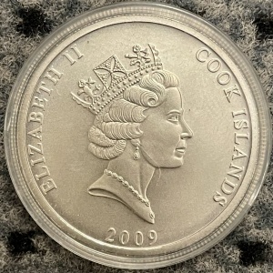 Аверс монеты Острова Кука, 100 долларов, 2009, HMS Bounty
