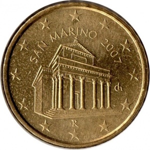 Аверс монеты Сан-Марино, 10 евроцентов, 2002-2007