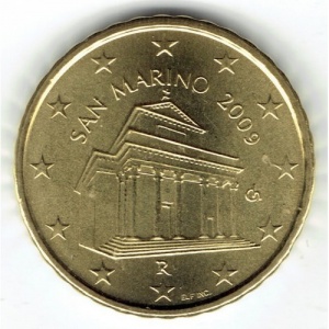 Аверс монеты Сан-Марино, 10 евроцентов, 2008-2016