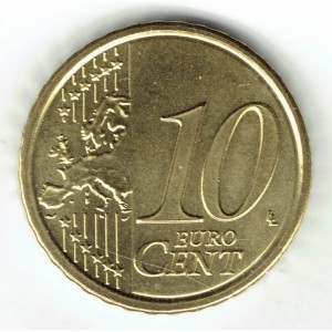 Реверс монеты Сан-Марино, 10 евроцентов, 2017-2026