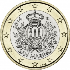Аверс монеты Сан-Марино, 1 евро, 2008-2016