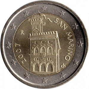 Аверс монеты Сан-Марино, 2 евро, 2002-2007