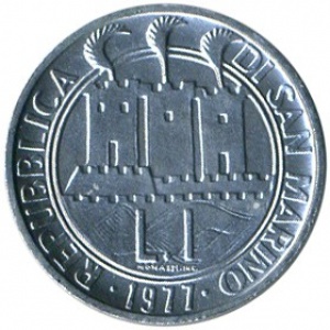Аверс монеты Сан-Марино, 1 лира, 1977, Экология