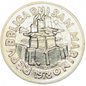 Аверс монеты Сан-Марино, 1 лира, 1978, Работа