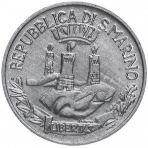 Аверс монеты Сан-Марино, 1 лира, 1982, Социальные достижения