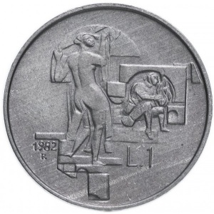Реверс монеты Сан-Марино, 1 лира, 1982, Социальные достижения