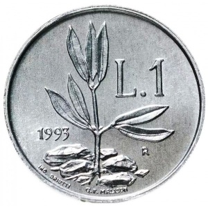 Реверс монеты Сан-Марино, 1 лира, 1993