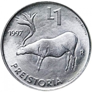 Реверс монеты Сан-Марино, 1 лира, 1997