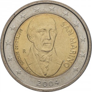Аверс монеты Сан-Марино, 2 евро, 2004, Бартоломео Боргези