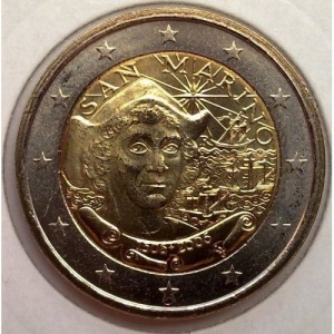Аверс монеты Сан-Марино, 2 евро, 2006, 500 лет со дня смерти Христофора Колумба