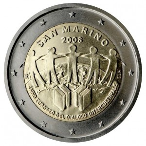 Аверс монеты Сан-Марино, 2 евро, 2008, Европейский год межкультурного диалога