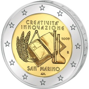 Аверс монеты Сан-Марино, 2 евро, 2009, Европейский год креатива и инноваций