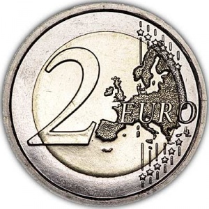 Реверс монеты Сан-Марино, 2 евро, 2017, 750 лет со дня рождения Джотто ди Бондоне