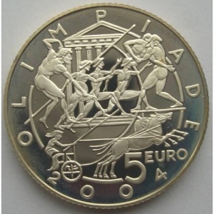 Реверс монеты Сан-Марино, 5 евро, 2003, XXVIII летние Олимпийские Игры, Афины 2004