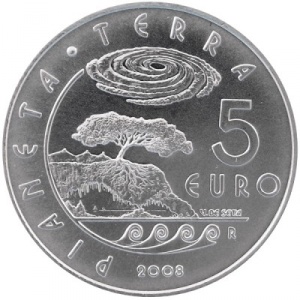 Реверс монеты Сан-Марино, 5 евро, 2008, Международный год Планеты Земля