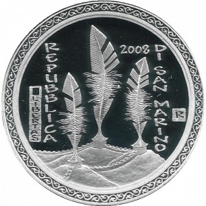 Аверс монеты Сан-Марино, 5 евро, 2008, XXIX летние Олимпийские Игры, Пекин 2008